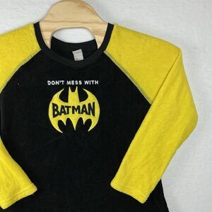 Boys Batman Logo Black Fleece Long Sleeve T-Shirt Size M (8–10)